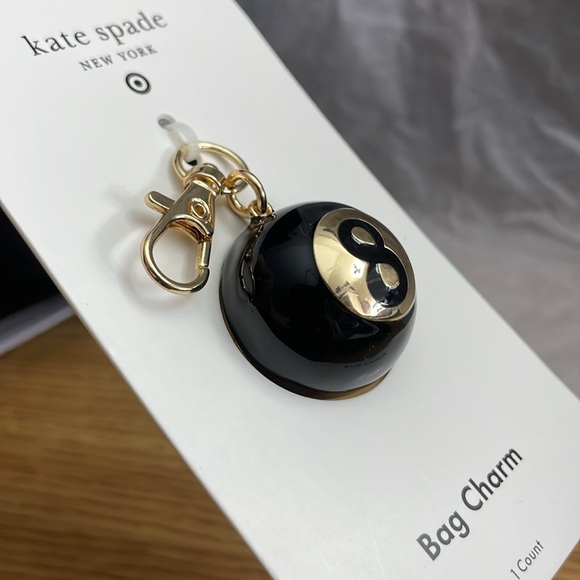Kate Spade 8 ball keychain bag charm - Picture 2 of 3